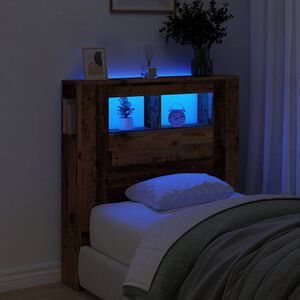 vidaXL LED galvūgalis, medienos, 100x18,5x103,5cm, apdirbta mediena