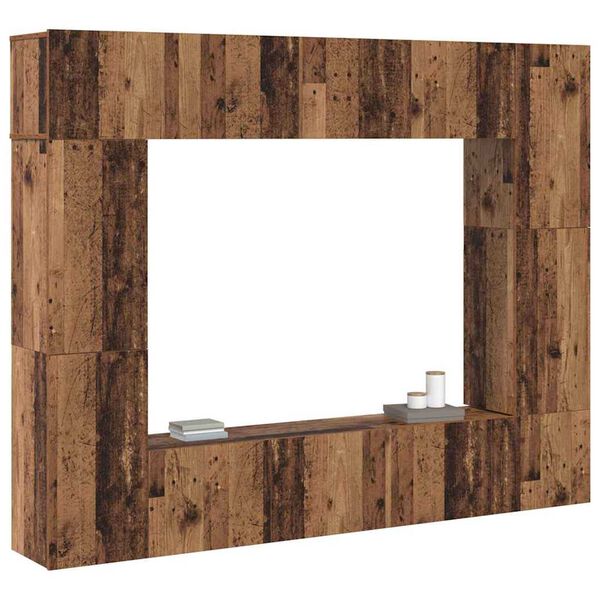 vidaXL TV spintelių komplektas 8 pcs Sena mediena 80 x 30 x 30 cm