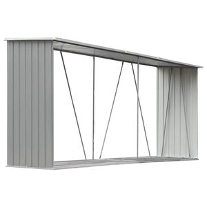 vidaXL Sodo malkinė, galvanizuotas plienas, 330x84x152cm, pilka