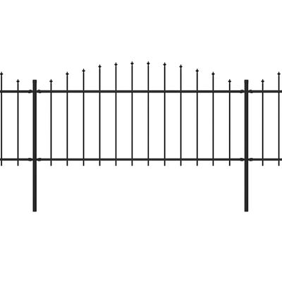 vidaXL Sodo tvora su iečių viršug., juoda, (0,5-0,75)x6,8m, plienas