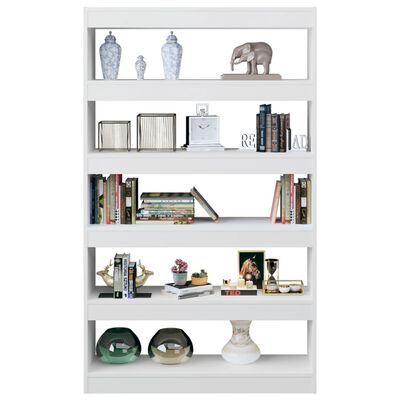 vidaXL Spintelė knygoms/kambario pertvara, balta, 100x30x166cm, blizgi