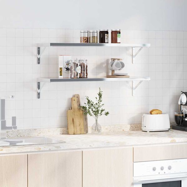 vidaXL Lentynų laikikliai, 4vnt., sidabrinės, 30x2,5x15,5cm, plienas