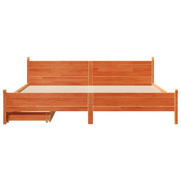 vidaXL Lovos rėmas be čiužinio, va&scaron;ko rudas, 200x200cm, pu&scaron;ies masyvas