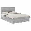 vidaXL Lovos rėmas Pilkas Sonoma 140 x 190 cm Apdirbta mediena