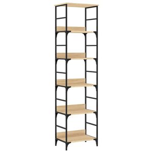 vidaXL Knygų lentyna, sonoma ąžuolo spalvos, 50x33x188,5 cm, inžinerinė mediena