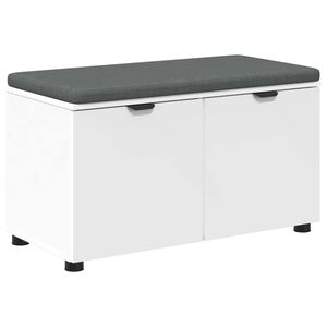 vidaXL Koridoriaus suolas su pagalve su lentyna Baltas 80 x 38 x 46 cm