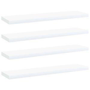 vidaXL Knygų lentynos plok&scaron;tės, 4vnt., baltos, 40x10x1,5cm, mediena