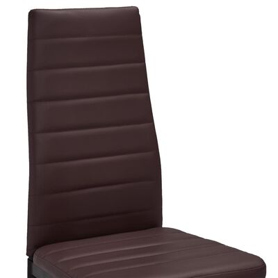 vidaXL Valgomojo kėdės, 4vnt., rudos, dirbtinė oda