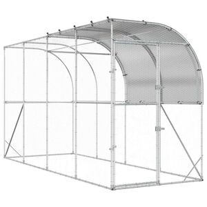 vidaXL Prie sienos esantis vi&scaron;tų narvas Sidabrinė 400 x 100 x 215 cm