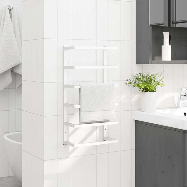 vidaXL Rank&scaron;luosčių kabykla, baltos spalvos, 24x12x48cm, plienas