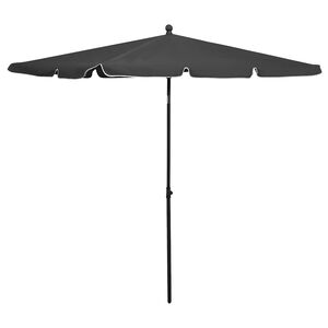 vidaXL Sodo skėtis nuo saulės su stulpu, antracito spalvos, 210x140cm