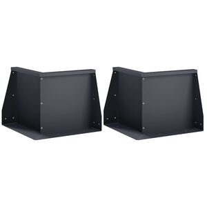 vidaXL Sienelė 2 vnt. 50 x 50 x 30 cm Plienas Antracito