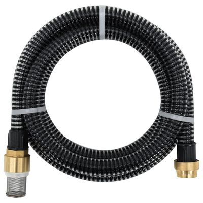 vidaXL Siurbimo žarna su žalvarinėmis jungtimis, juoda, 1,1", 10m, PVC