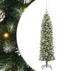 vidaXL Dirbtinis lieknas Kalėdų medis Žalia ir balta 150 cm