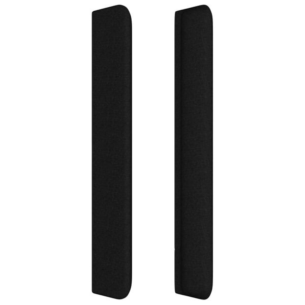 vidaXL Galvūgalis su auselėmis, juodas, 183x16x118/128cm, audinys