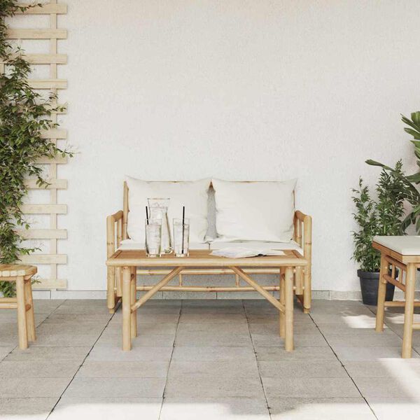 vidaXL Kavos staliukas Ruda 90 x 50 x 43 cm bambukas