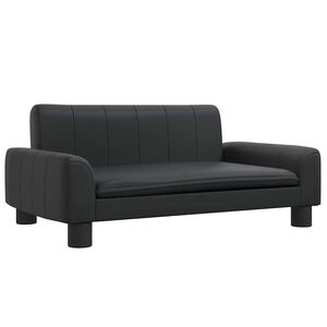 vidaXL Vaiki&scaron;ka sofa, juodos spalvos, 70x45x30cm, dirbtinė oda