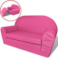vidaXL vaikiška ištiesiama sofa, rožinė