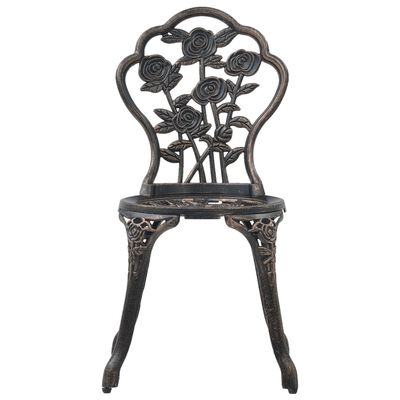 vidaXL Bistro kėdės, 2vnt., bronzinės spalvos, lietas aliuminis