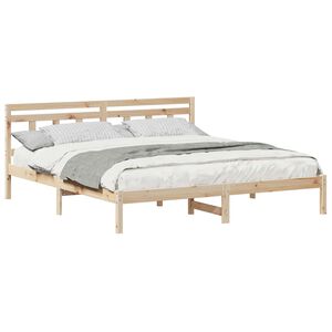 vidaXL Lovos rėmas Ruda 200 x 200 cm Kietos pu&scaron;ies mediena