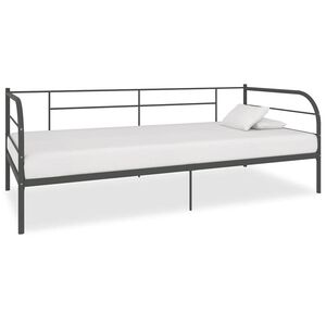 vidaXL Lovos rėmas, pilkos spalvos, 90x200cm, metalas