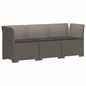 vidaXL 3-vietė sodo sofa su pagalvėlėmis, Rattan i&scaron;vaizda PP