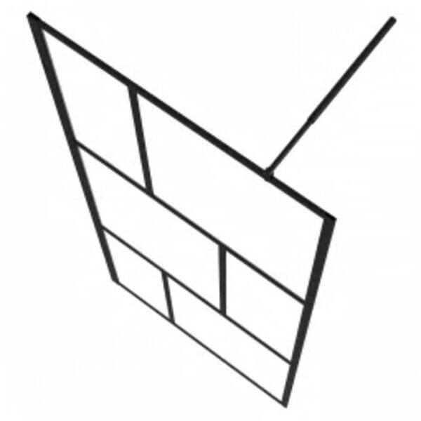 vidaXL Du&scaron;o sienelė su grūdintu stiklu, juodos spalvos, 90x195cm