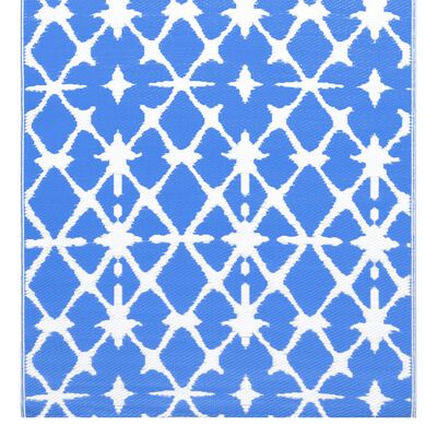 vidaXL Lauko kilimas, mėlynos ir baltos spalvos, 120x180cm, PP