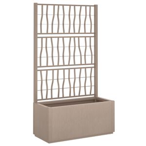 vidaXL Sodo lovelis su treliažu, &scaron;viesiai rudas, 80x36x140cm, PP