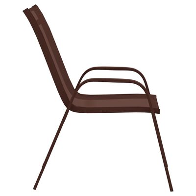 vidaXL Sudedamos sodo kėdės, 6vnt., rudos, tekstileno audinys