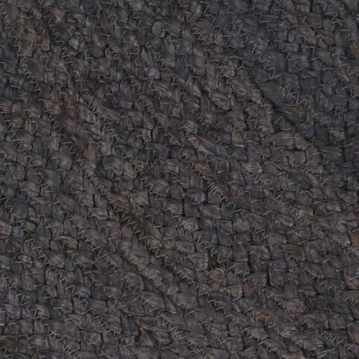 vidaXL Kilimas, tamsiai pilkas, 120cm, džiutas, apvalus, rankų darbo