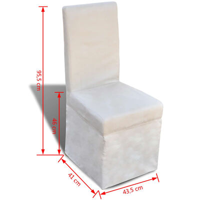 vidaXL Valgomojo kėdės, 2vnt., kreminės baltos, audinys