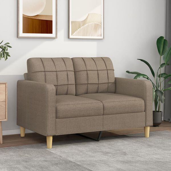 vidaXL Dvivietė sofa, taupe spalvos, 120cm, audinys