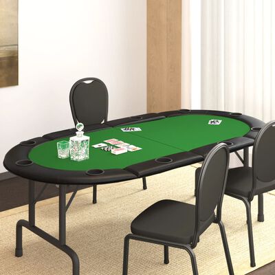 vidaXL Pokerio stalviršis, žalias, 208x106x3cm, 10 žaidėjų