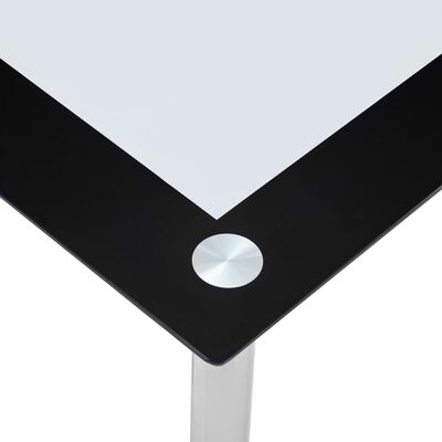vidaXL Valgomojo stalas, juodas ir skaidrus, 120x60x75cm, stiklas