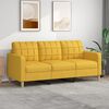 vidaXL Trivietė sofa, &scaron;viesiai geltonos spalvos, 180cm, audinys