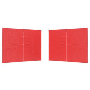 vidaXL &Scaron;ventinės palapinės &scaron;oninė siena 2 pcs Raudona 300 x 195 cm