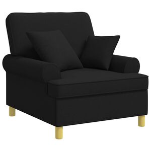 vidaXL XL fotelis su pagalvėlėmis Juoda Audinys