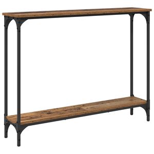 vidaXL Konsolinis stalas su lentyna Senovinis medis 100 x 22,5 x 75 cm