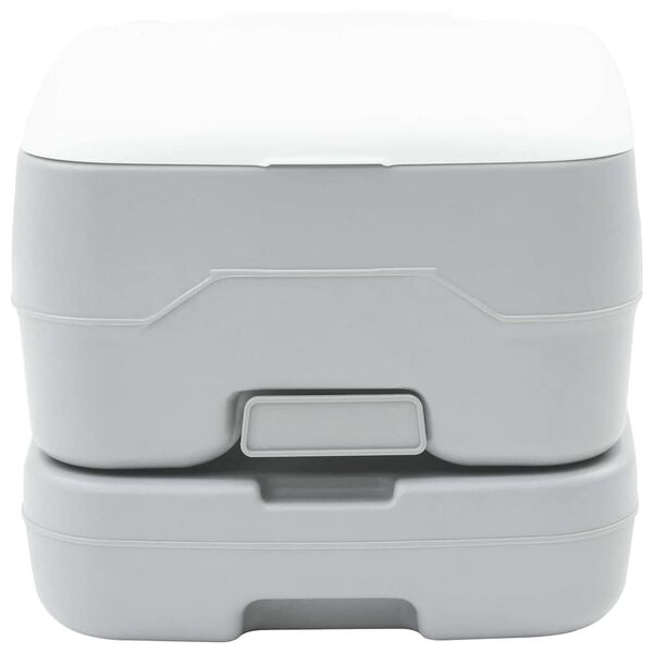 vidaXL Stovyklavietės tualetas Pilka ir balta 41,5 x 36,5 x 30 cm