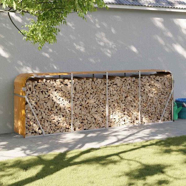 vidaXL Malkų stovas, medžio i&scaron;vaizda, 300x45x100cm, galvanizuotas plienas