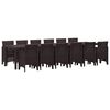 vidaXL Sodo valgomojo komplektas 13 pcs Ruda Polt ratanas