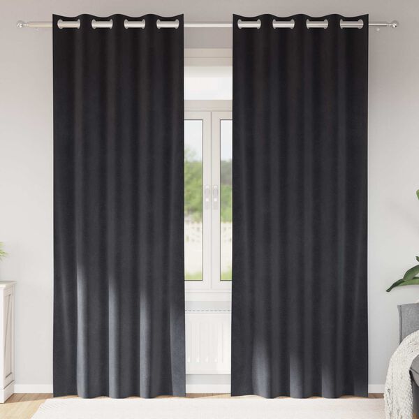 vidaXL Užtemdymo užuolaidos 2 pcs Tamsiai pilka 140 x 245 cm Aksomas