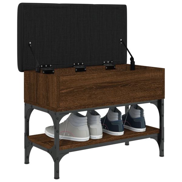 vidaXL Batų suoliukas, rudas ąžuolo, 62x32x45cm, apdirbta mediena