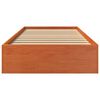 vidaXL Lovos rėmas su be čiužinio, ruda, 75x190cm, pu&scaron;ies masyvas