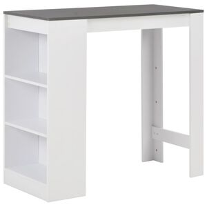 vidaXL Baro stalas su lentyna, baltas, 110x50x103cm