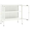 vidaXL Šoninė spintelė, baltos spalvos, 70x35x70cm, plienas ir stiklas