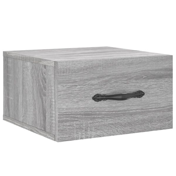 vidaXL Prie sienos montuojama naktinė spintelė, pilka, 35x35x20cm