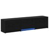 vidaXL TV spintelė su LED su stalčių Juodas Ąžuolas 165 x 34 x 40 cm
