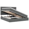vidaXL Lova su daiktų laikymo vieta ir LED Tamsiai pilka 160 x 200 cm
